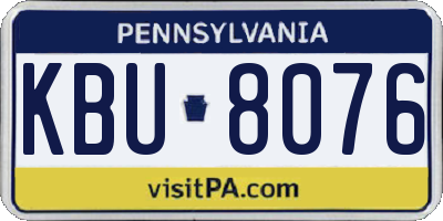 PA license plate KBU8076