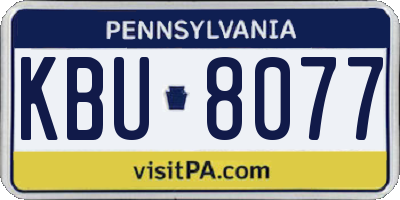 PA license plate KBU8077