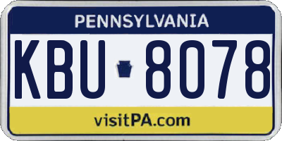 PA license plate KBU8078