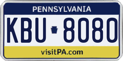 PA license plate KBU8080