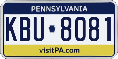 PA license plate KBU8081