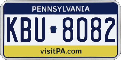 PA license plate KBU8082
