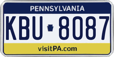 PA license plate KBU8087