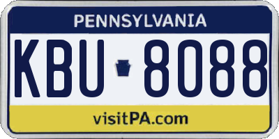 PA license plate KBU8088