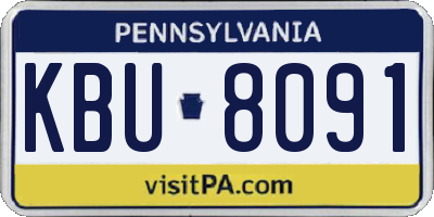 PA license plate KBU8091