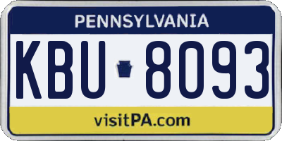 PA license plate KBU8093