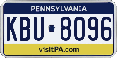 PA license plate KBU8096