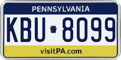 PA license plate KBU8099