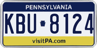 PA license plate KBU8124