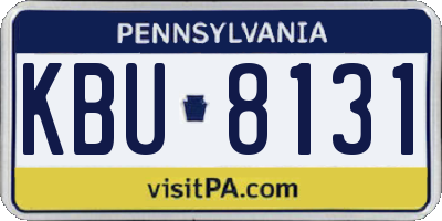 PA license plate KBU8131