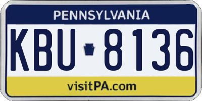 PA license plate KBU8136
