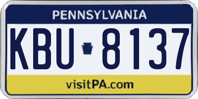 PA license plate KBU8137
