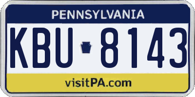 PA license plate KBU8143