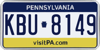 PA license plate KBU8149
