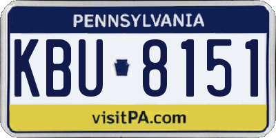 PA license plate KBU8151