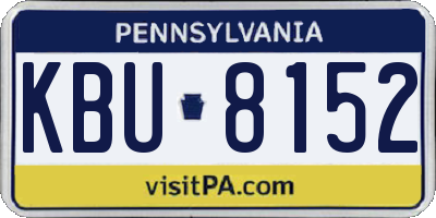 PA license plate KBU8152