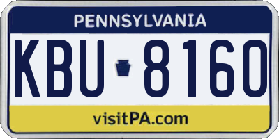 PA license plate KBU8160