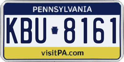PA license plate KBU8161