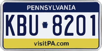 PA license plate KBU8201
