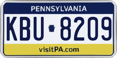 PA license plate KBU8209