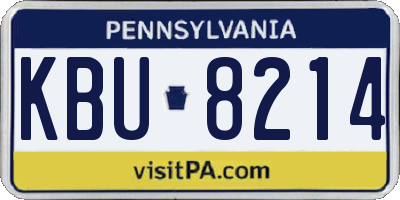 PA license plate KBU8214