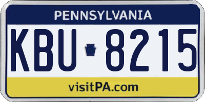 PA license plate KBU8215