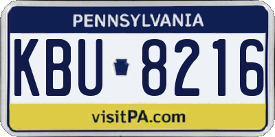 PA license plate KBU8216
