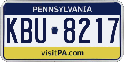 PA license plate KBU8217