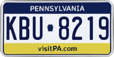 PA license plate KBU8219