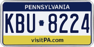 PA license plate KBU8224