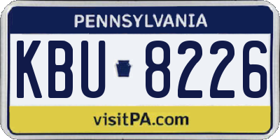 PA license plate KBU8226