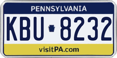 PA license plate KBU8232