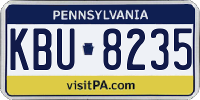 PA license plate KBU8235