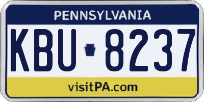 PA license plate KBU8237