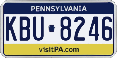 PA license plate KBU8246