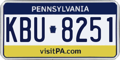 PA license plate KBU8251
