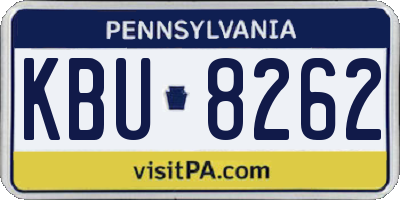 PA license plate KBU8262