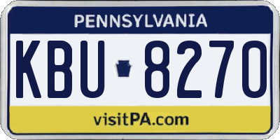 PA license plate KBU8270