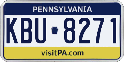 PA license plate KBU8271