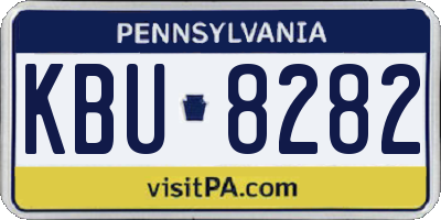 PA license plate KBU8282