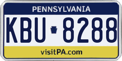 PA license plate KBU8288