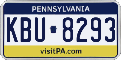PA license plate KBU8293