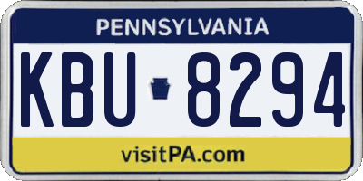 PA license plate KBU8294