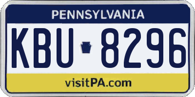 PA license plate KBU8296