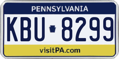 PA license plate KBU8299