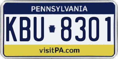 PA license plate KBU8301