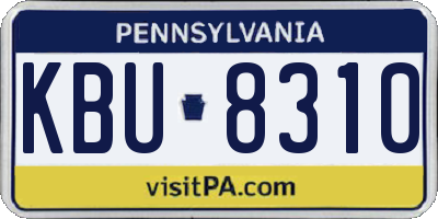 PA license plate KBU8310