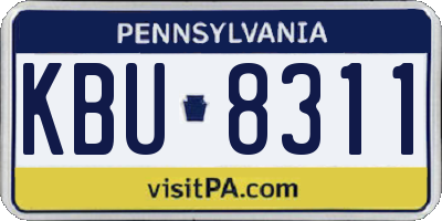 PA license plate KBU8311