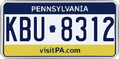 PA license plate KBU8312