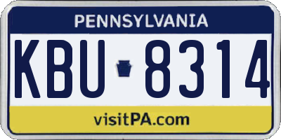 PA license plate KBU8314